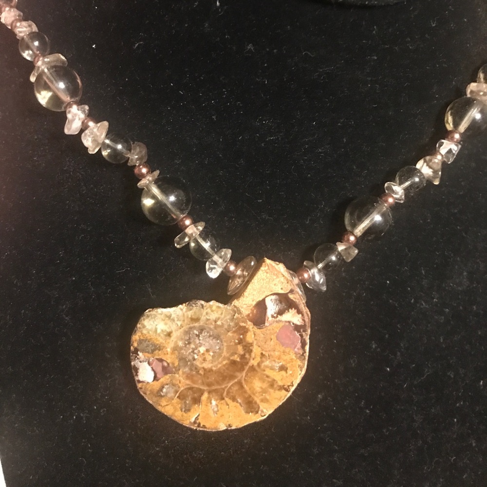 AMMONITE Fossil Pendant Necklace -NEW!